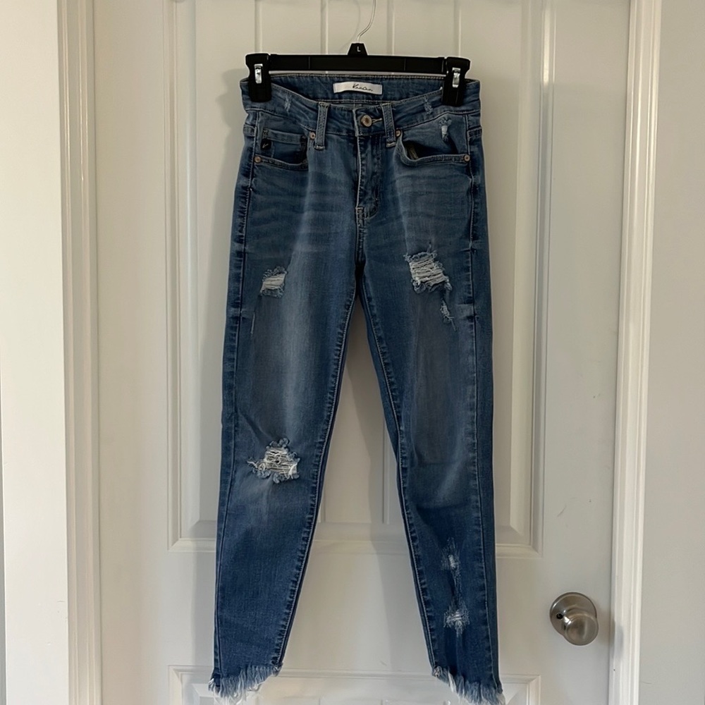 KanCann Distressed Ankle Jeans